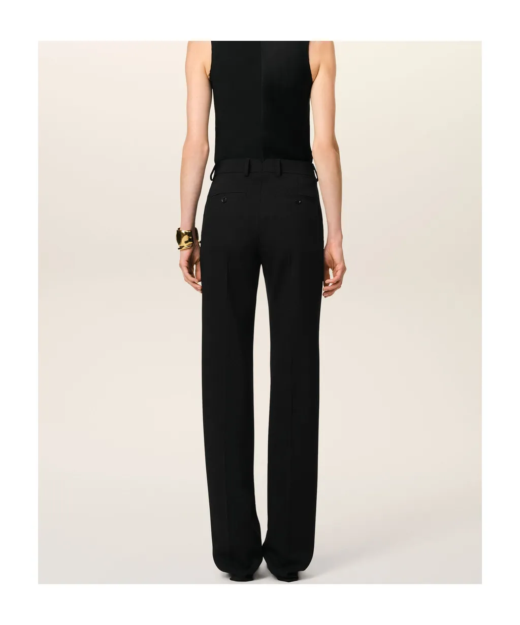 Straight Wool Casual Pants
