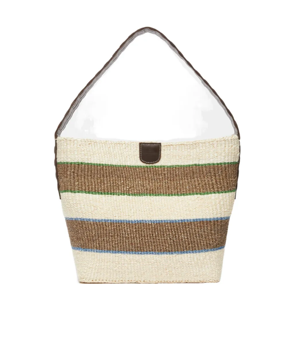 Natural Rope And Leather Bag