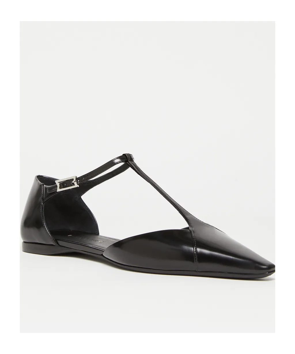 Buffed Leather Ballet Flats