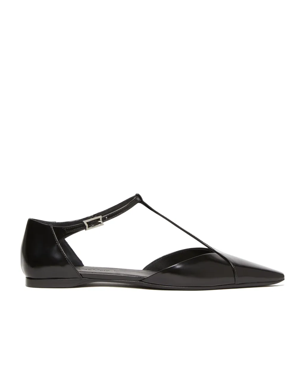 Buffed Leather Ballet Flats