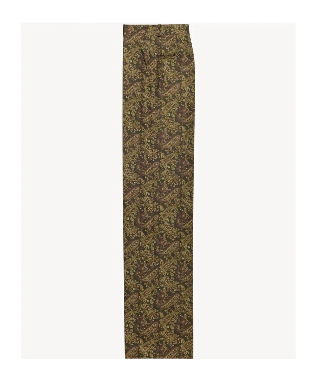Saint Laurent Paisley Mid-Rise Pants
