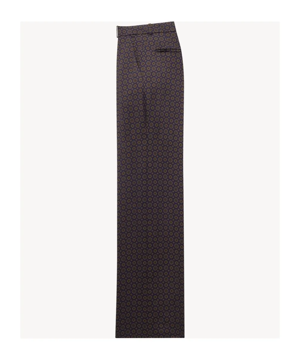 Saint Laurent Medallion Mid-Rise Wide Leg Trousers