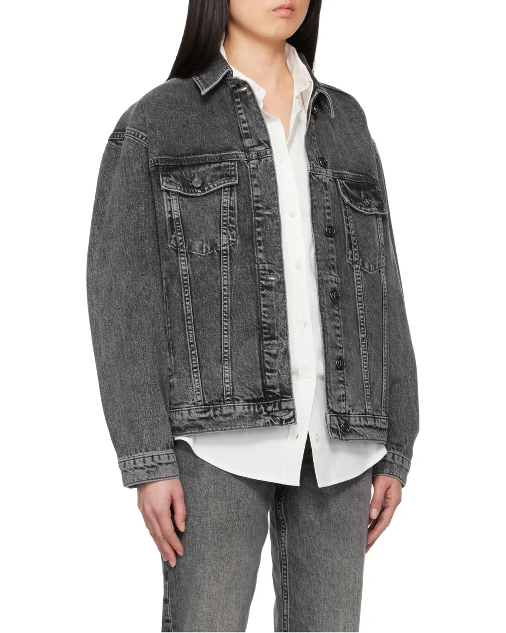 Anine Bing Rory Button-Up Denim Jacket