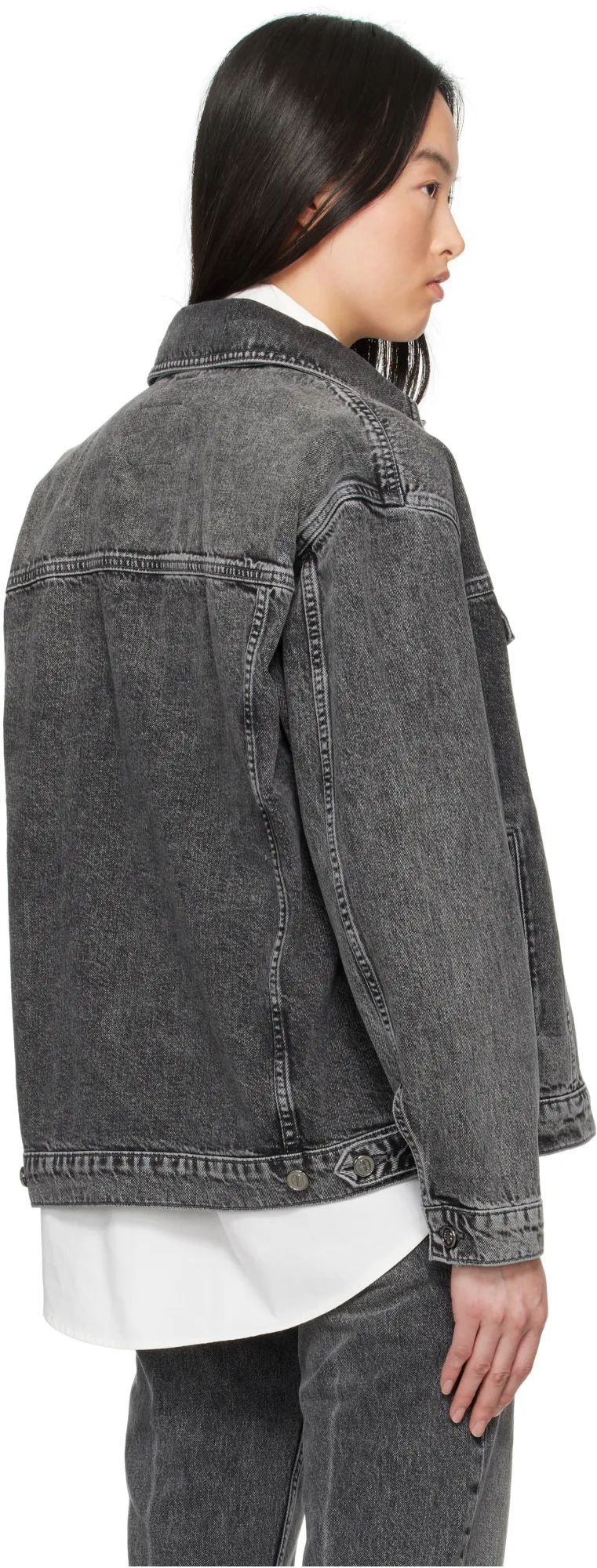 Anine Bing Rory Button-Up Denim Jacket