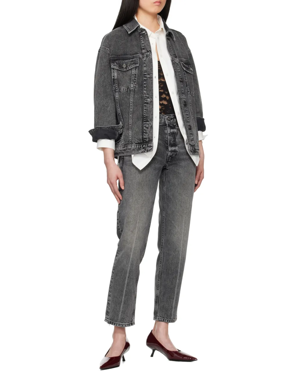 Anine Bing Rory Button-Up Denim Jacket