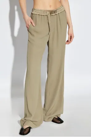 Ami Paris Logo Detailed Drawstring Palazzo Pants