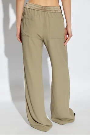 Ami Paris Logo Detailed Drawstring Palazzo Pants