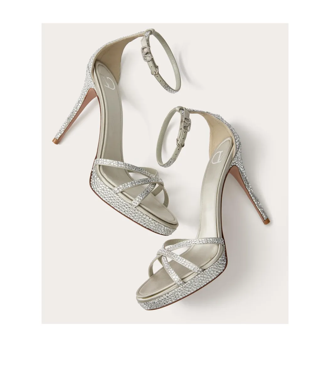 Valentino Eveninglam Embellished Platform Sandals