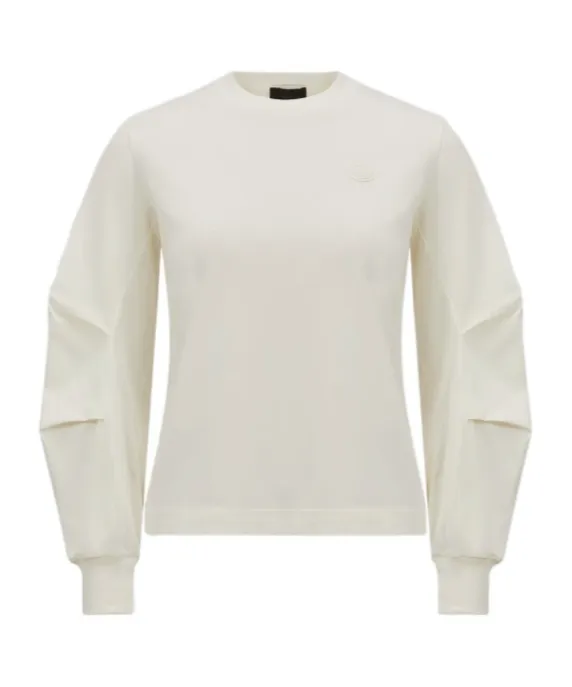Cotton Pleated Sleeve T-Shirt