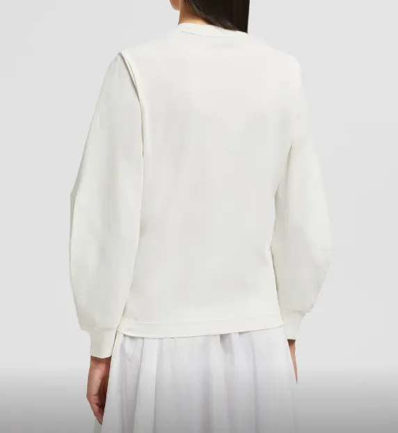 Cotton Pleated Sleeve T-Shirt