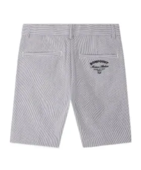 Pinstripe Embroidered Shorts