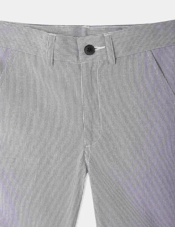 Pinstripe Embroidered Shorts