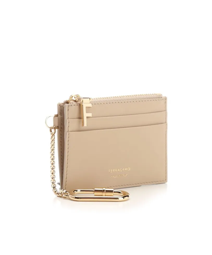 Ferragamo Logo Printed Zipped Cardholder
