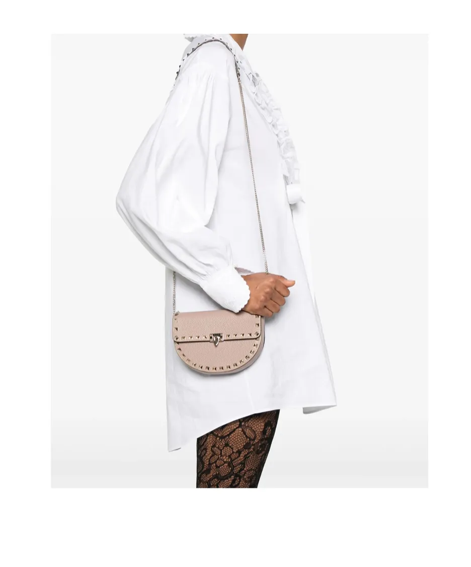 Valentino Garavani Rockstud Foldover Top Crossbody Bag