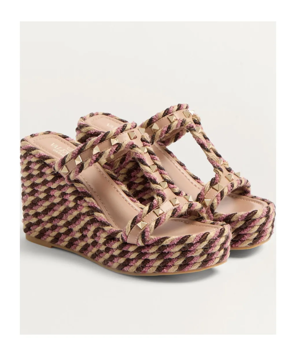 Valentino Garavani Rockstud Slip-On Wedge Sandals