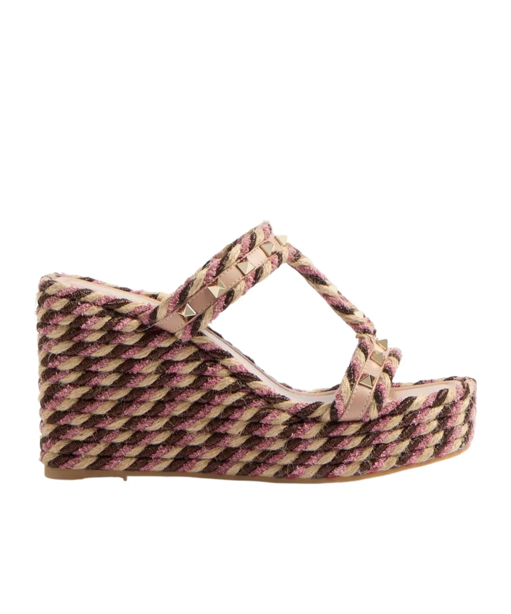 Valentino Garavani Rockstud Slip-On Wedge Sandals