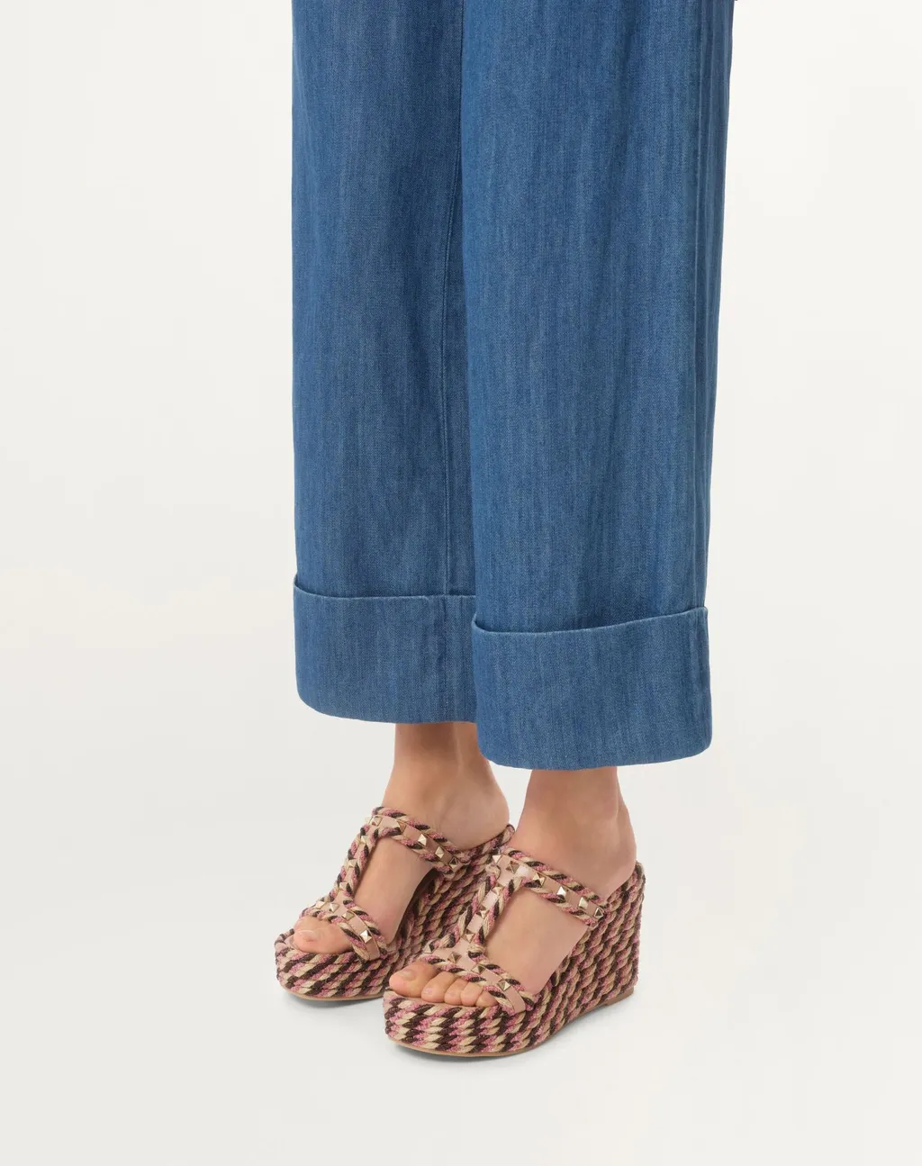 Valentino Garavani Rockstud Slip-On Wedge Sandals