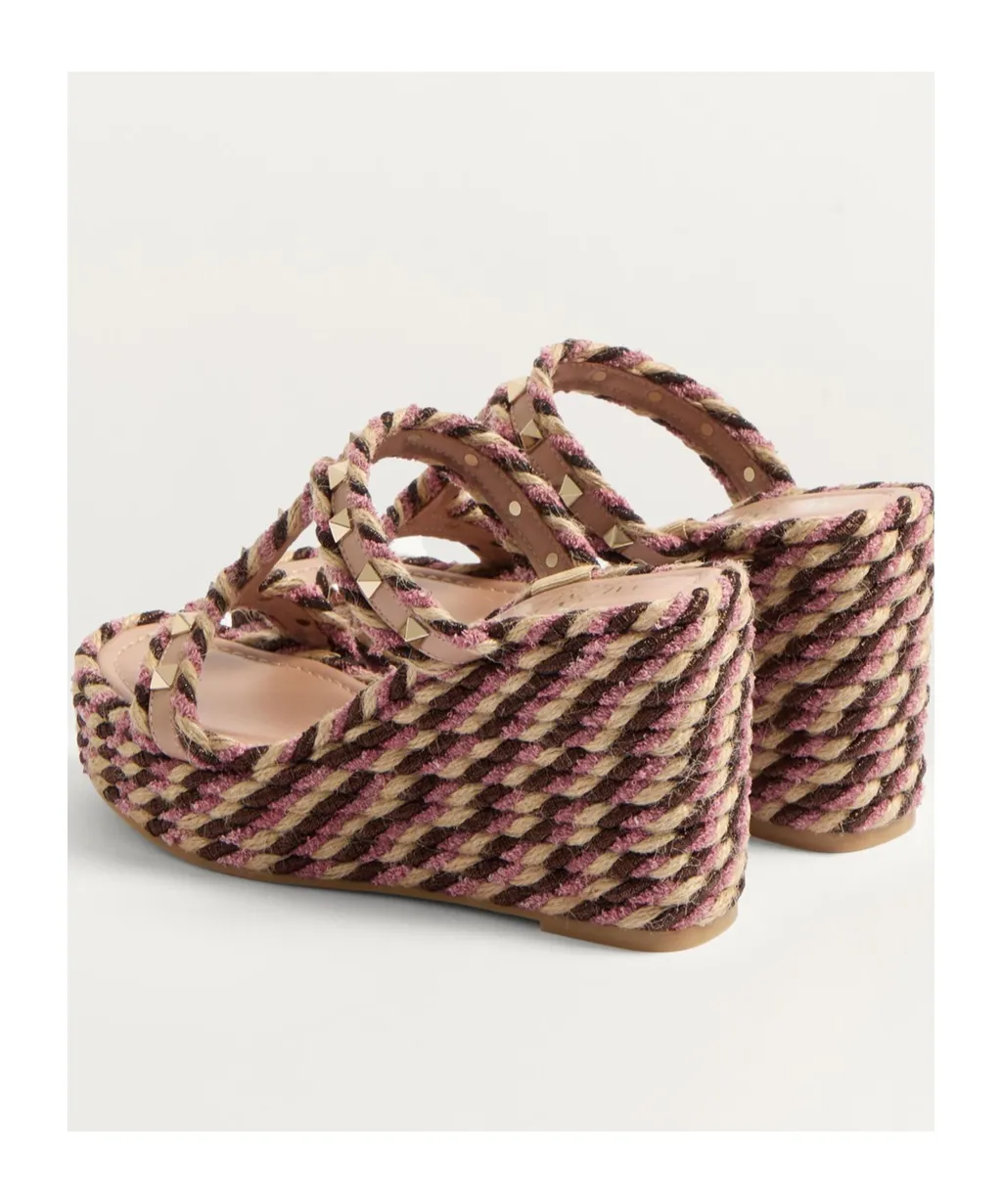 Valentino Garavani Rockstud Slip-On Wedge Sandals