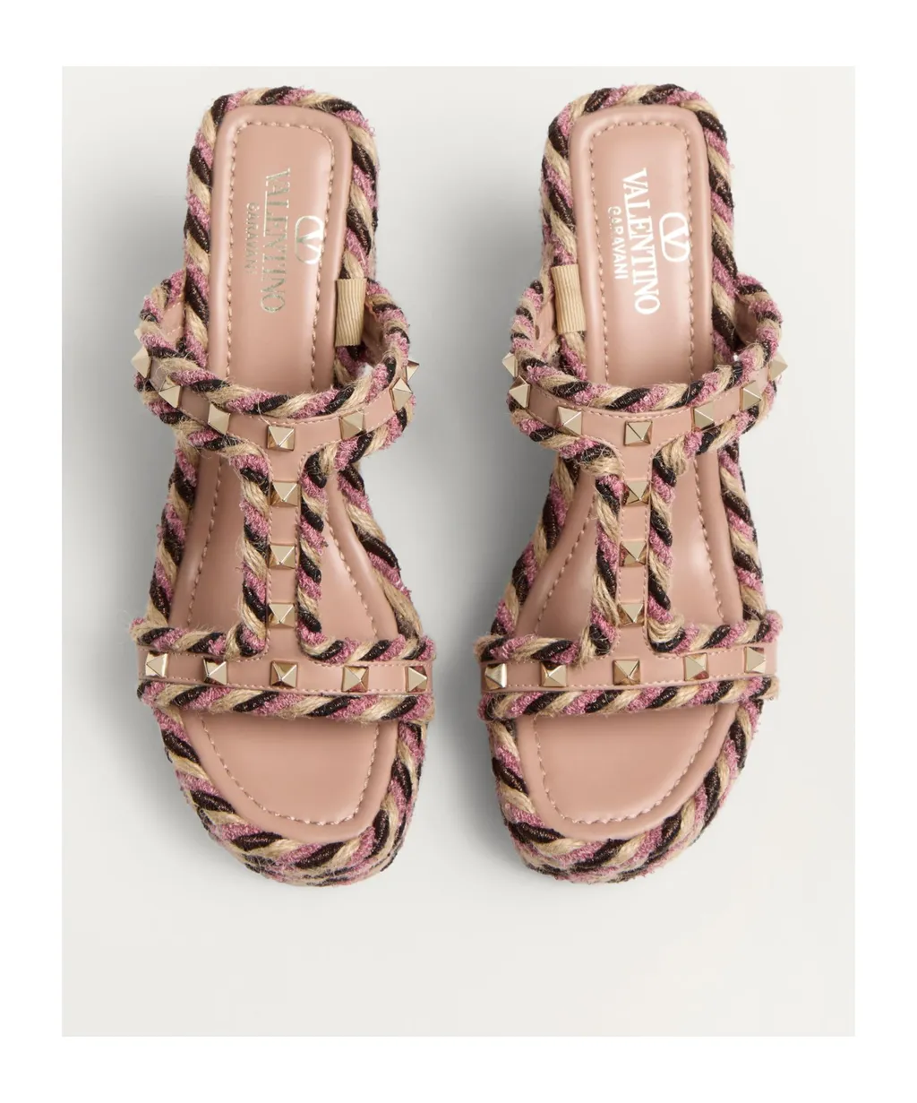 Valentino Garavani Rockstud Slip-On Wedge Sandals