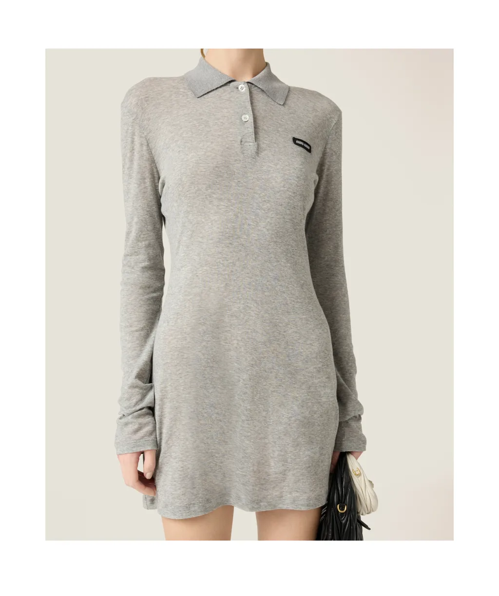 Ribbed Jersey Mini-Dress