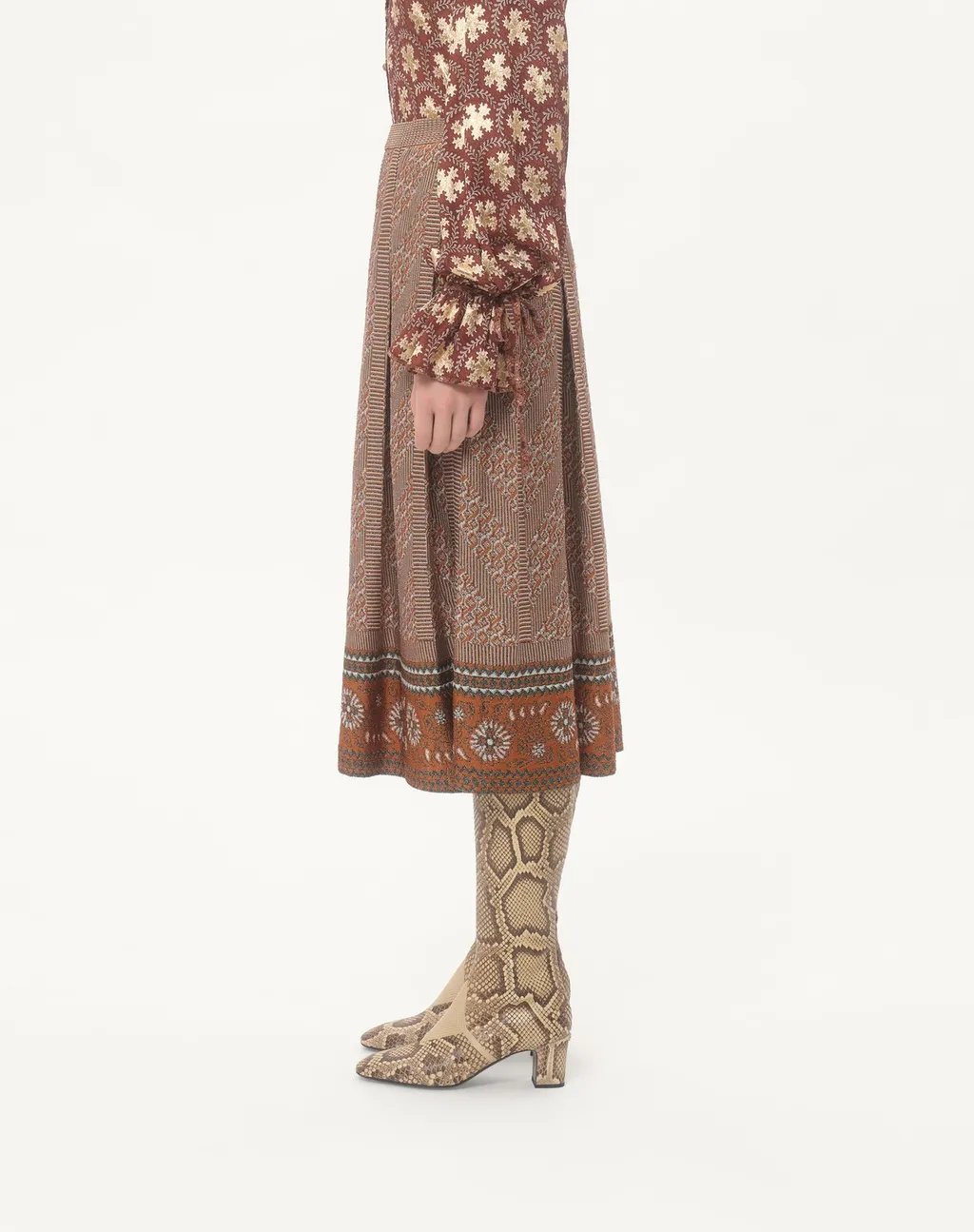 Valentino All-Over Patterned Knitted Skirt
