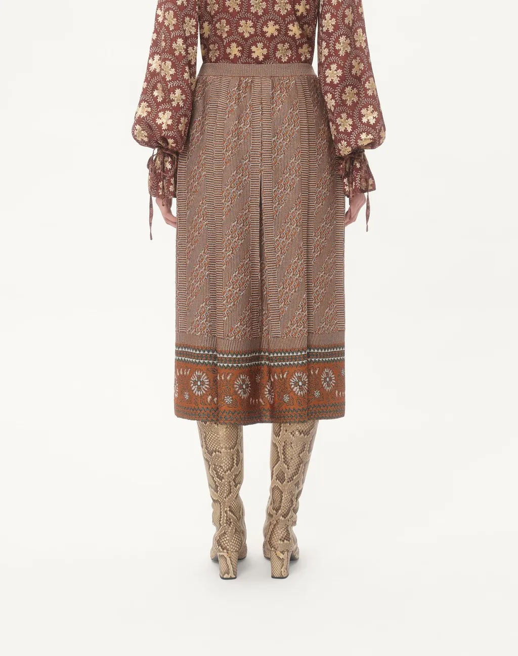 Valentino All-Over Patterned Knitted Skirt