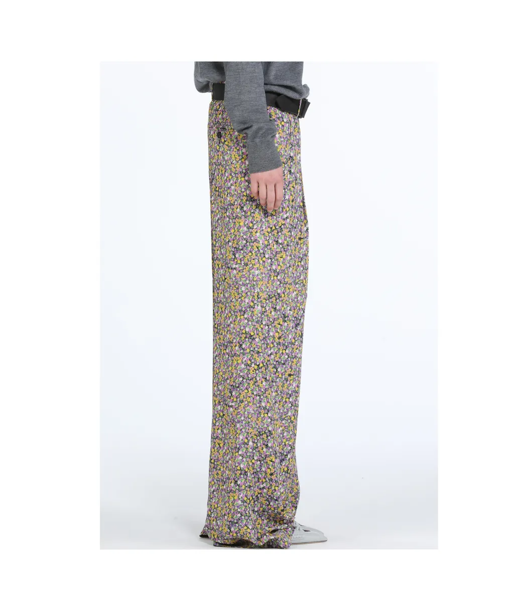 Floral-Print Straight-Leg Trousers