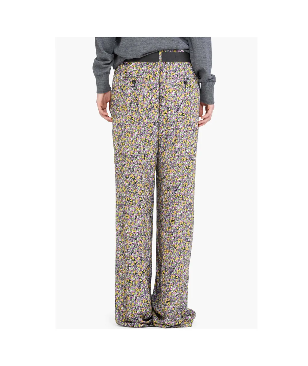 Floral-Print Straight-Leg Trousers