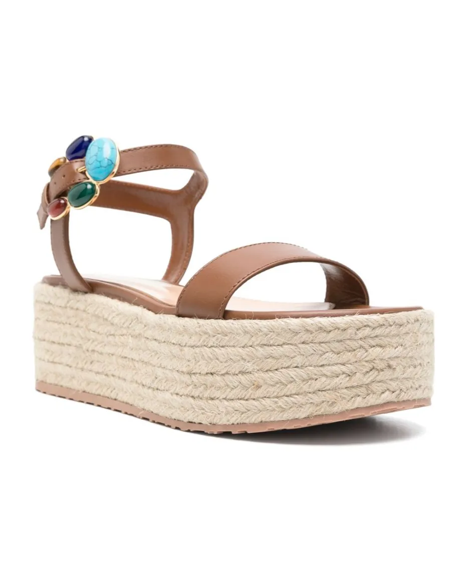 Straw Thick Sole Sandals