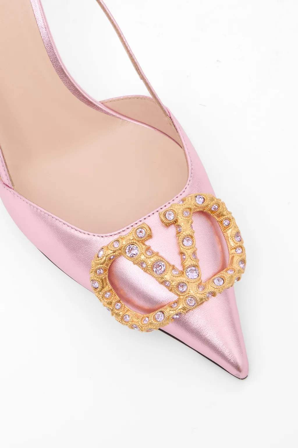 Vlogo Signature Slingback Pump In Laminated Nappa Leather 80Mm