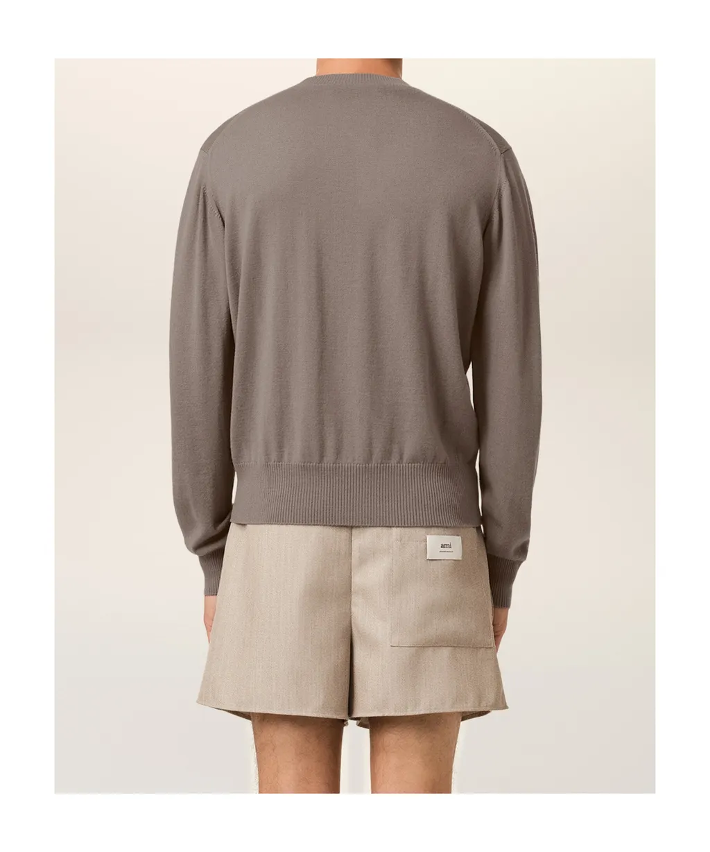 Ami Paris Logo-Embroidered Crewneck Jumper
