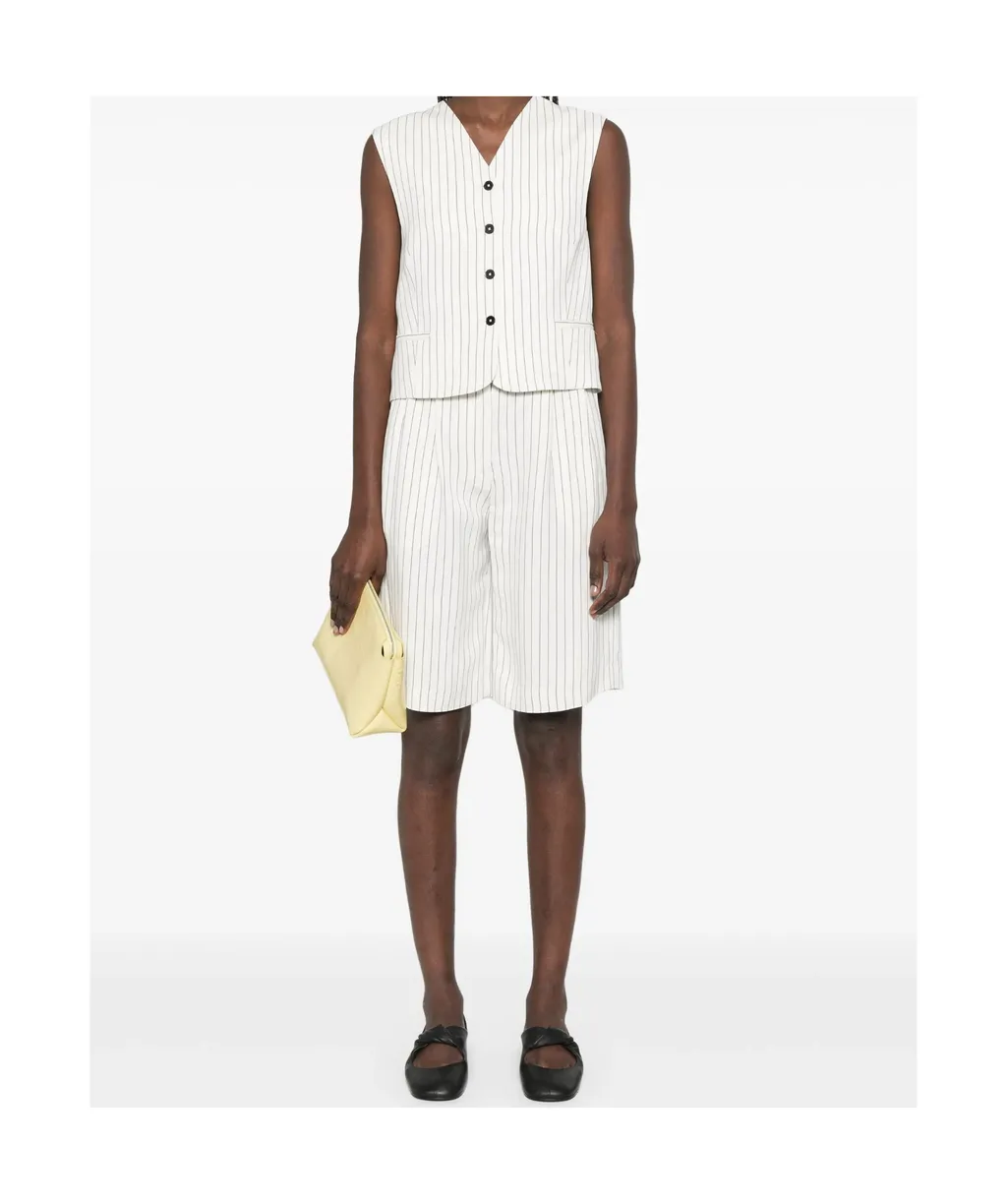 Loulou Studio Piera Striped Bermuda Shorts