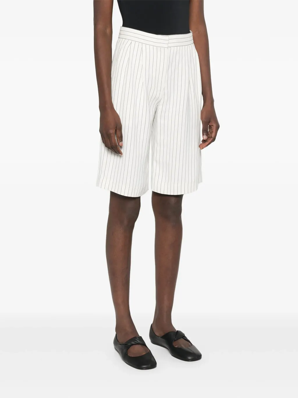 Loulou Studio Piera Striped Bermuda Shorts