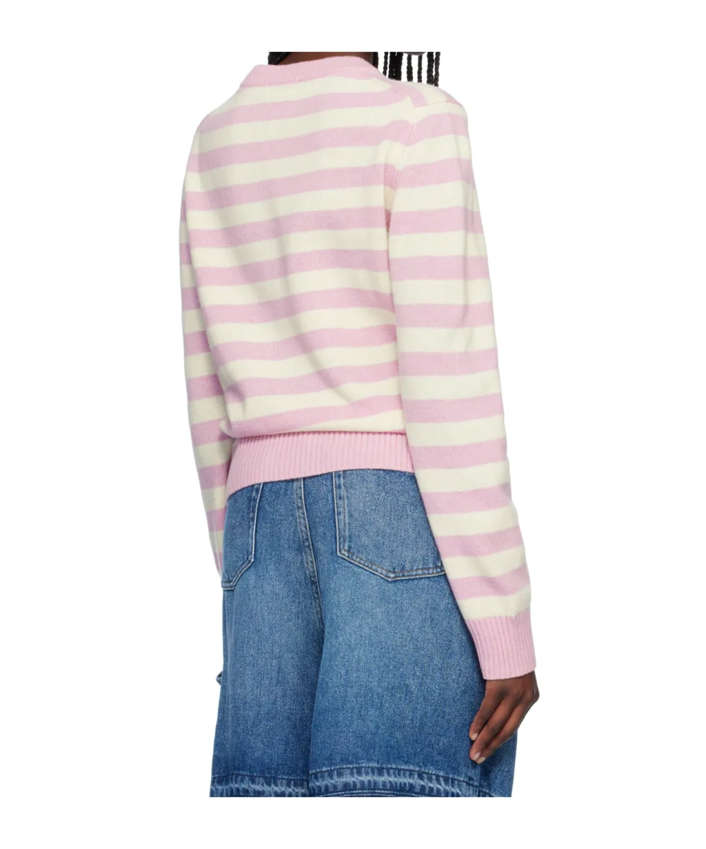 Ganni Striped Graphic Bunny Jumper