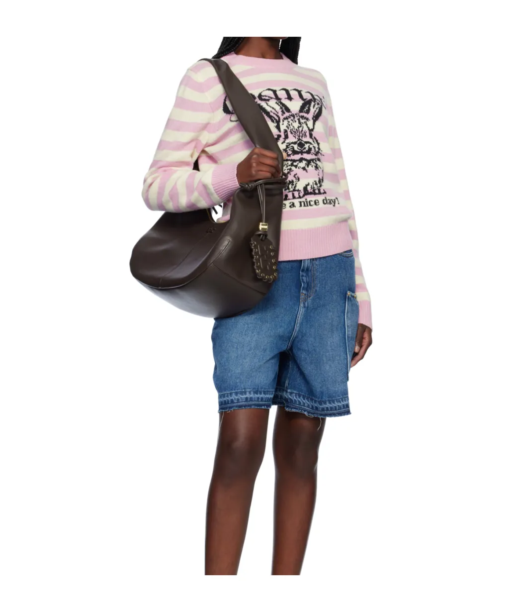 Ganni Striped Graphic Bunny Jumper