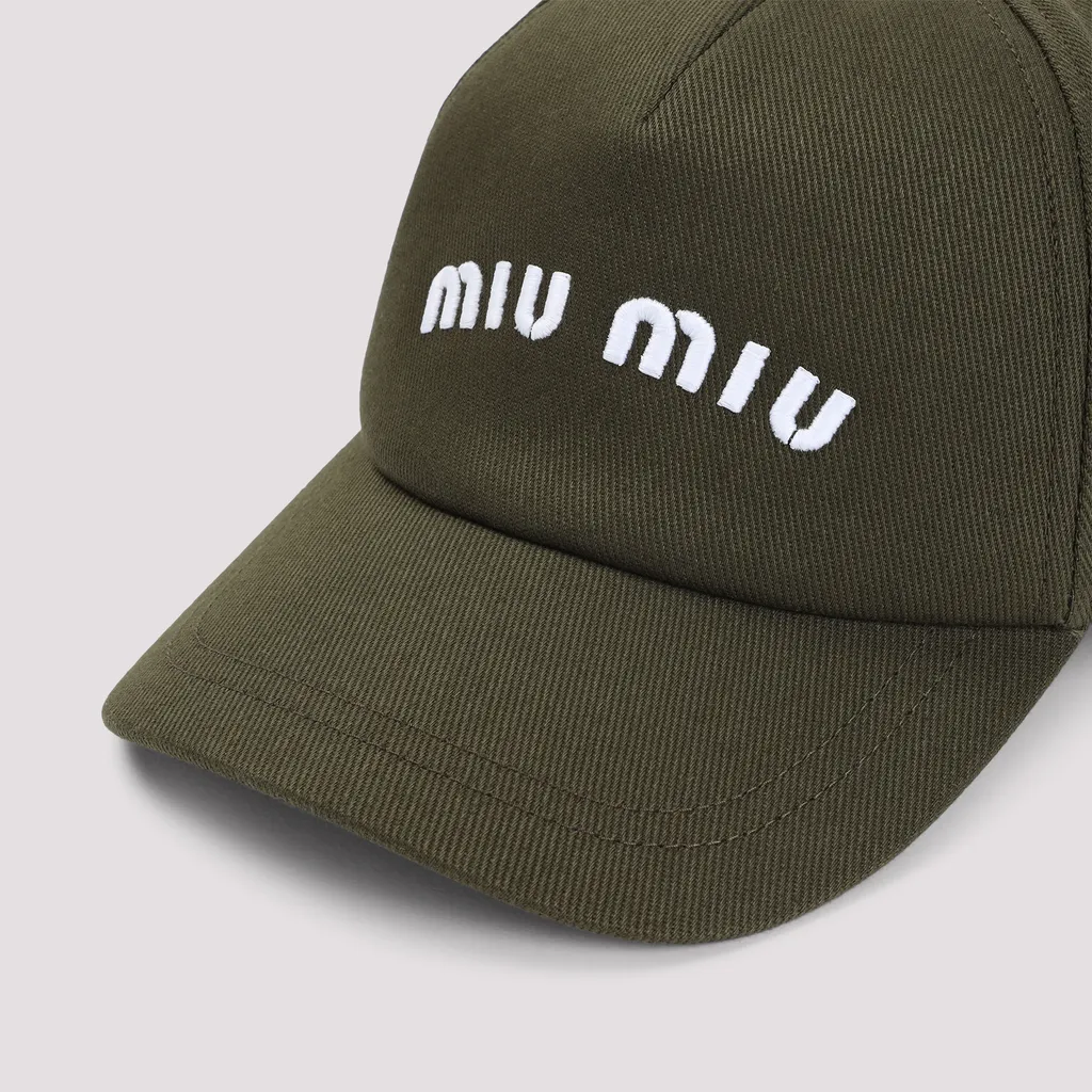 Miu Miu Drill Logo-Embroidered Baseball Cap
