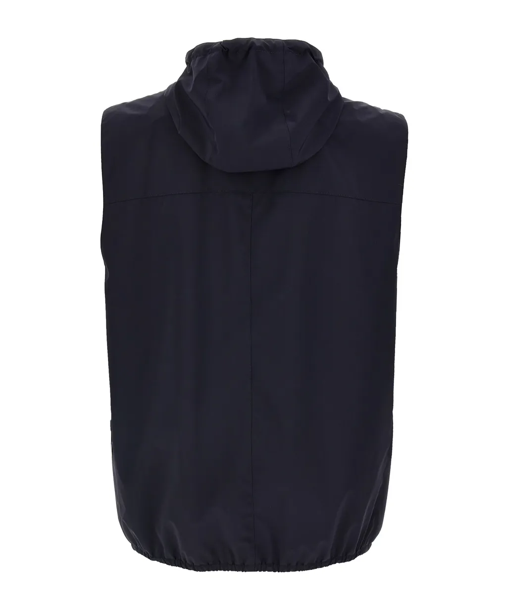 Brunello Cucinelli Logo Embroidered Zip-Up Sleeveless Vest