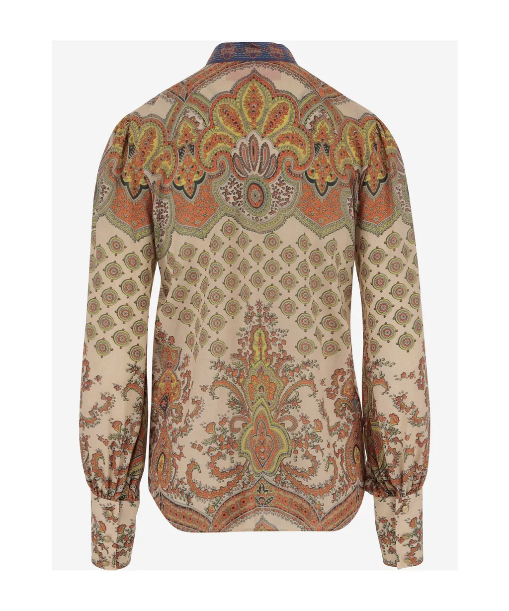Valentino All-Over Patterned Ruffled Top