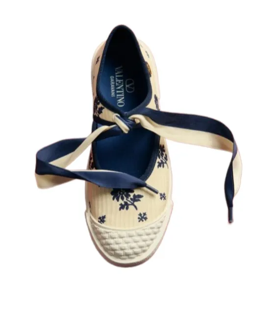 Valentino Bay By Bay Round-Toe Ballerina Sneakers