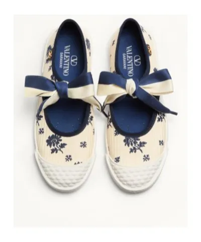 Valentino Bay By Bay Round-Toe Ballerina Sneakers