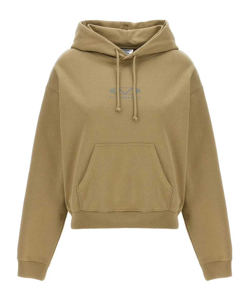 Vetements Logo Printed Drawstring Hoodie