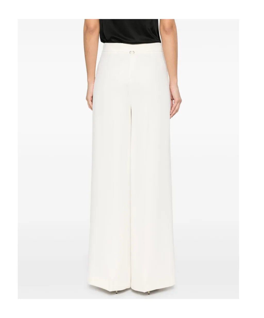 Twinset Pants With Logo Pendant And Side Zip