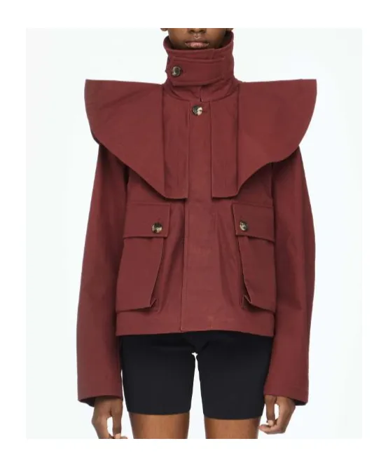 Ruffle-Detailing Jacket