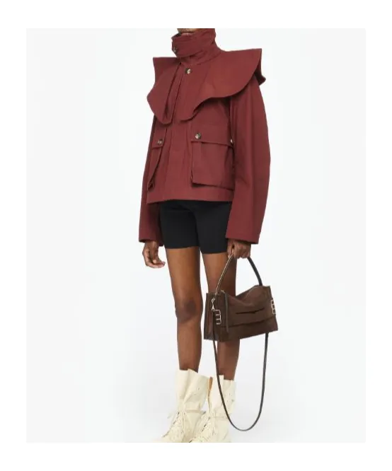 Ruffle-Detailing Jacket