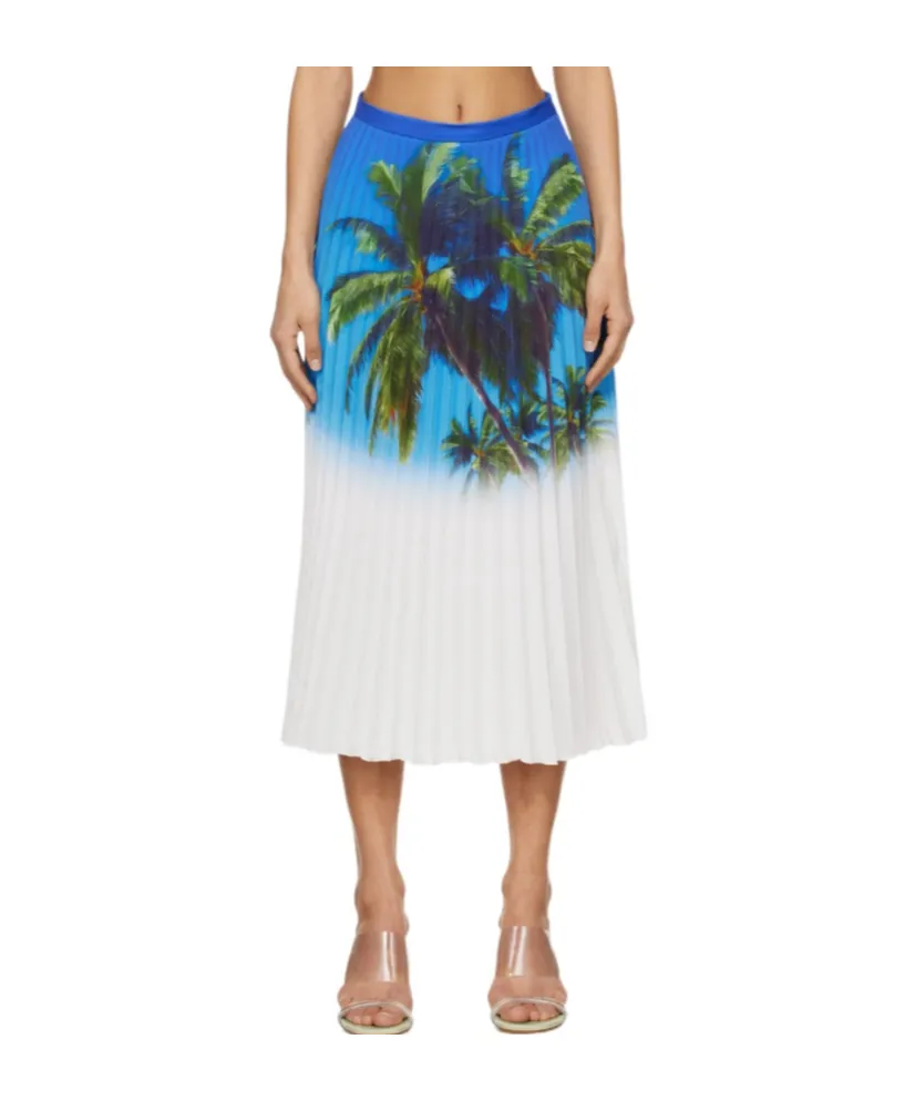 Blue Archive Print Pleated Midi Skirt