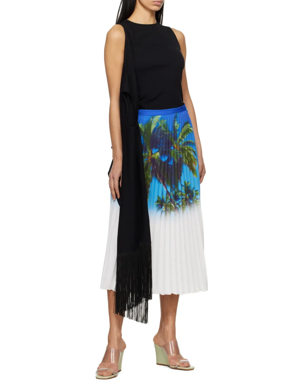 Blue Archive Print Pleated Midi Skirt