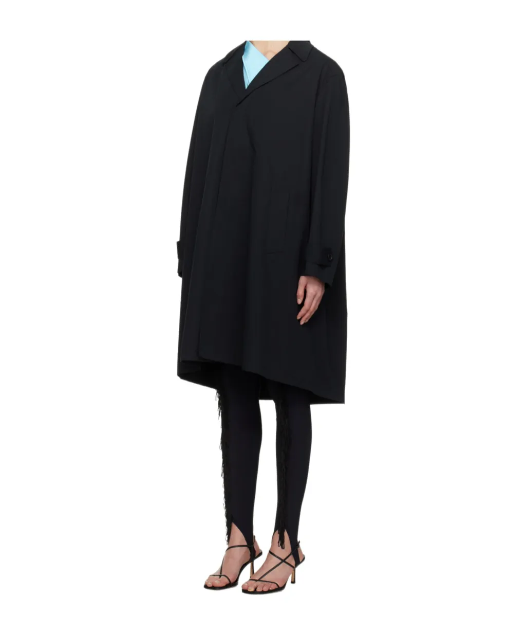 Black Twill Trench Coat