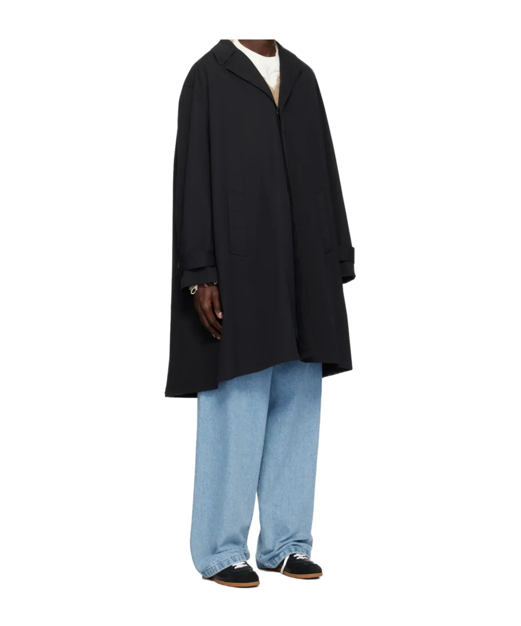 Black Twill Trench Coat
