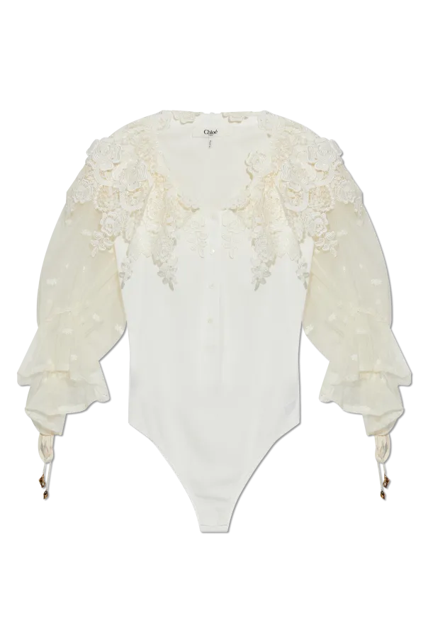 Chloé Puff-Sleeved Bodysuit