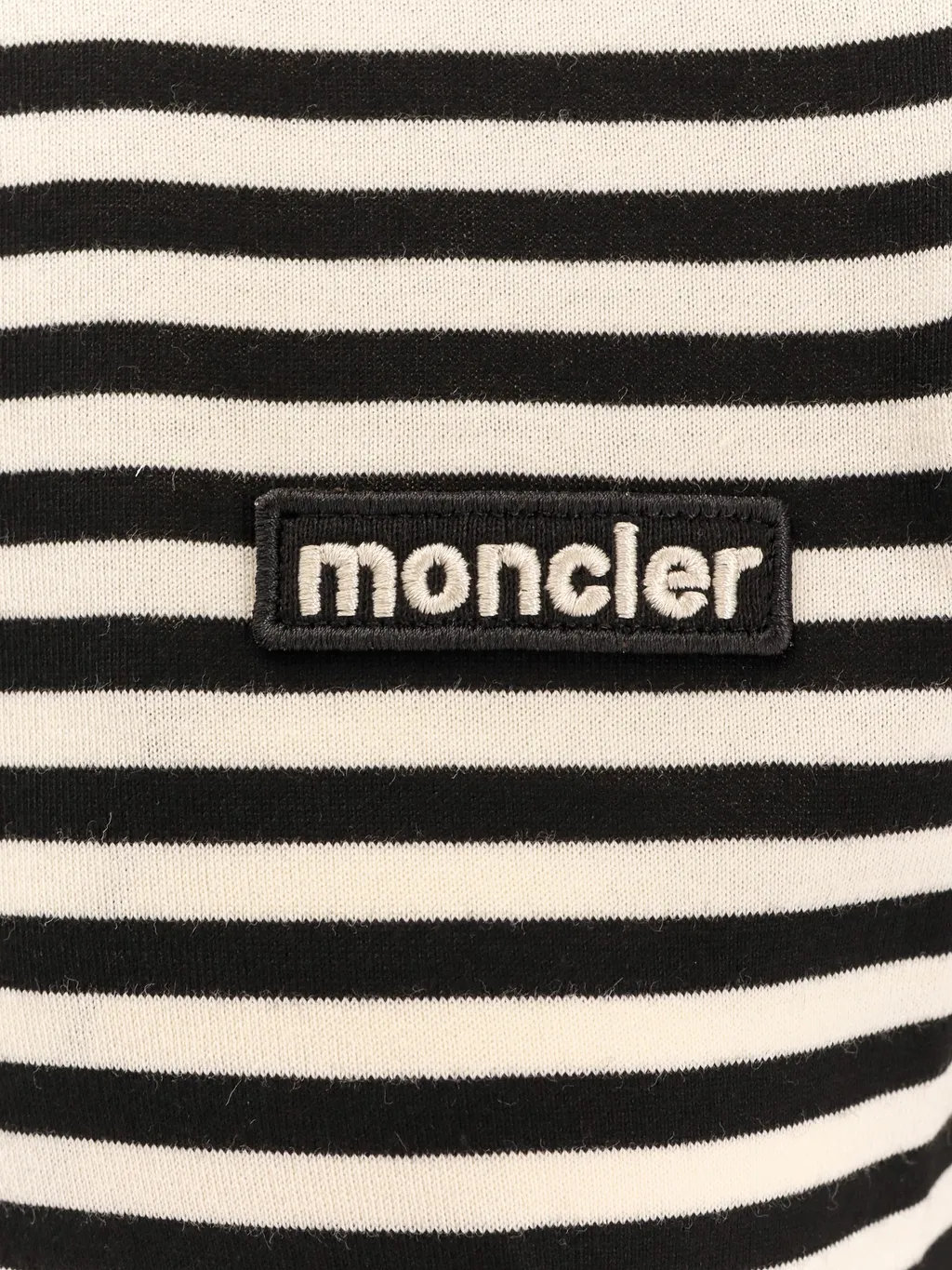 Moncler Logo Patch Striped Polo Shirt
